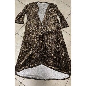 Southern stitch velvet cheetah‎ print duster size l/xl